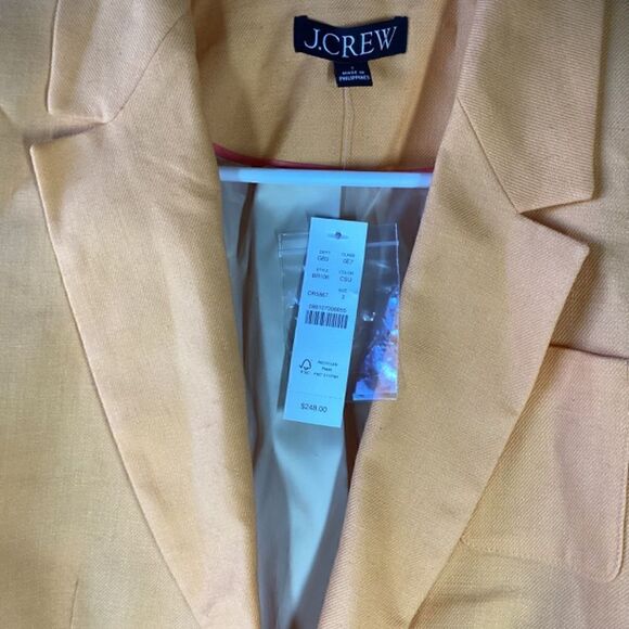 J Crew Helena in stretch linen blend Costal sunset bright orange Size 2 - Picture 8 of 16